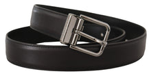 Load image into Gallery viewer, Dolce & Gabbana Elegant Black Leather Belt with Metal Buckle