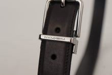 Load image into Gallery viewer, Dolce & Gabbana Elegant Black Leather Belt with Metal Buckle