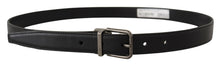Load image into Gallery viewer, Dolce & Gabbana Elegant Black Leather Belt with Metal Buckle