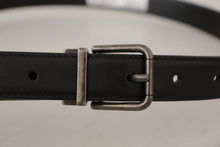 Load image into Gallery viewer, Dolce & Gabbana Elegant Black Leather Belt with Metal Buckle