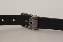 Load image into Gallery viewer, Dolce & Gabbana Elegant Black Leather Belt with Metal Buckle