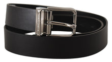 Load image into Gallery viewer, Dolce & Gabbana Elegant Black Leather Belt with Metal Buckle