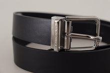 Load image into Gallery viewer, Dolce & Gabbana Elegant Black Leather Belt with Metal Buckle
