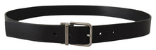Load image into Gallery viewer, Dolce & Gabbana Elegant Black Leather Belt with Metal Buckle