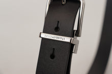 Load image into Gallery viewer, Dolce & Gabbana Elegant Black Leather Belt with Metal Buckle