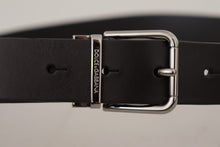 Load image into Gallery viewer, Dolce & Gabbana Elegant Black Leather Belt with Metal Buckle