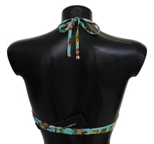 Load image into Gallery viewer, Dolce & Gabbana Chic Mint Green Floral Bikini Top