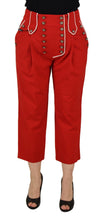 Load image into Gallery viewer, Dolce & Gabbana Elegant Red High-Waist Cropped Pants