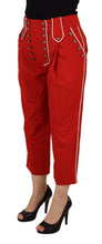 Load image into Gallery viewer, Dolce & Gabbana Elegant Red High-Waist Cropped Pants