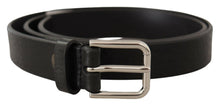Load image into Gallery viewer, Dolce & Gabbana Elegant Black Leather Belt with Metal Buckle