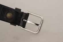 Load image into Gallery viewer, Dolce & Gabbana Elegant Black Leather Belt with Metal Buckle
