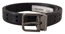 Load image into Gallery viewer, Dolce & Gabbana Elegant Black Leather Belt with Metal Buckle