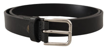 Load image into Gallery viewer, Dolce & Gabbana Elegant Black Leather Belt with Metal Buckle