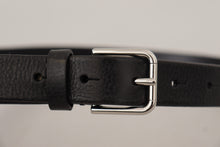 Load image into Gallery viewer, Dolce & Gabbana Elegant Black Leather Belt with Metal Buckle