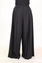 Load image into Gallery viewer, Dolce & Gabbana Black Wide Leg High Waist Women Wool Pants