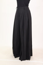 Load image into Gallery viewer, Dolce & Gabbana Black Wide Leg High Waist Women Wool Pants