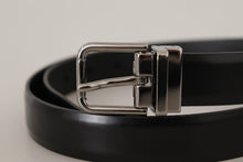 Load image into Gallery viewer, Dolce & Gabbana Elegant Black Leather Belt with Metal Buckle