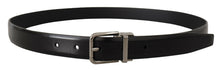 Load image into Gallery viewer, Dolce & Gabbana Elegant Black Leather Belt with Metal Buckle
