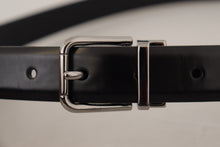Load image into Gallery viewer, Dolce & Gabbana Elegant Black Leather Belt with Metal Buckle