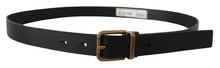 Load image into Gallery viewer, Dolce & Gabbana Elegant Black Leather Belt with Vintage Buckle