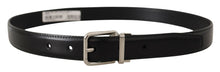 Load image into Gallery viewer, Dolce & Gabbana Sleek Black Leather Belt with Metal Buckle