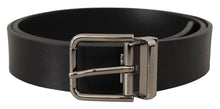 Load image into Gallery viewer, Dolce & Gabbana Elegant Black Leather Belt with Metal Buckle