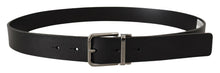 Load image into Gallery viewer, Dolce & Gabbana Elegant Black Leather Belt with Metal Buckle