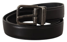 Load image into Gallery viewer, Dolce & Gabbana Elegant Black Leather Belt with Metal Buckle