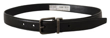 Load image into Gallery viewer, Dolce & Gabbana Elegant Black Leather Belt with Metal Buckle