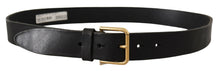 Load image into Gallery viewer, Dolce & Gabbana Elegant Black Leather Belt with Metal Buckle