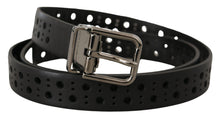 Load image into Gallery viewer, Dolce & Gabbana Elegant Black Leather Belt with Metal Buckle