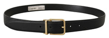 Load image into Gallery viewer, Dolce & Gabbana Elegant Black Leather Belt with Metal Buckle