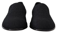 Load image into Gallery viewer, Dolce & Gabbana Elegant Jacquard Black Loafers Slide On Flats