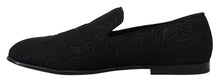 Load image into Gallery viewer, Dolce & Gabbana Elegant Jacquard Black Loafers Slide On Flats