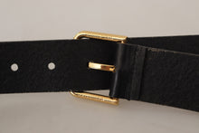 Load image into Gallery viewer, Dolce & Gabbana Elegant Black Leather Belt with Gold-Tone Buckle