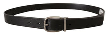 Load image into Gallery viewer, Dolce & Gabbana Elegant Black Leather Belt with Metal Buckle