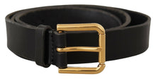 Load image into Gallery viewer, Dolce & Gabbana Sleek Black Leather Belt with Metal Buckle