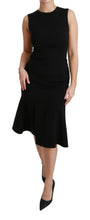 Load image into Gallery viewer, Dolce & Gabbana Elegant Black Fit Flare Wool Blend Dress