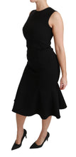 Load image into Gallery viewer, Dolce & Gabbana Elegant Black Fit Flare Wool Blend Dress