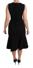 Load image into Gallery viewer, Dolce & Gabbana Elegant Black Fit Flare Wool Blend Dress