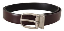 Load image into Gallery viewer, Dolce & Gabbana Elegant Leather Belt with Silver Metal Buckle