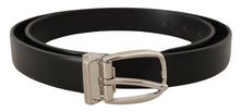 Load image into Gallery viewer, Dolce & Gabbana Elegant Black Leather Belt with Metal Buckle