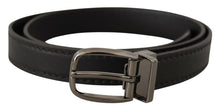 Load image into Gallery viewer, Dolce & Gabbana Elegant Black Leather Belt with Metal Buckle