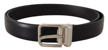 Load image into Gallery viewer, Dolce & Gabbana Elegant Black Leather Belt with Metal Buckle