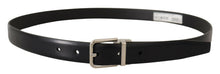 Load image into Gallery viewer, Dolce & Gabbana Elegant Black Leather Belt with Metal Buckle