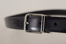 Load image into Gallery viewer, Dolce & Gabbana Elegant Black Leather Belt with Metal Buckle