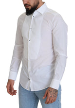 Load image into Gallery viewer, Dolce & Gabbana White Formal Cotton Tuxedo Dress GOLD Shirt