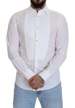 Load image into Gallery viewer, Dolce & Gabbana White Formal Cotton Tuxedo Dress GOLD Shirt