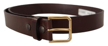 Load image into Gallery viewer, Dolce & Gabbana Elegant Black Leather Belt with Metal Buckle