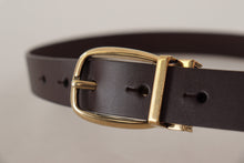 Load image into Gallery viewer, Dolce & Gabbana Elegant Dark Brown Leather Belt